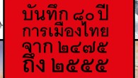 บันทึก ๘๐ ปี การเมืองไทยจาก ๒๔๗๕ ถึง ๒๕๕๕ การเปลี่ยนแปลงการปกครอง ๒๔ มิถุนายน ๒๔๗๕ ไม่เพียงแต่เปลี่ยนรูปแบบการปกครองจากระบอบสมบูรณาญาสิทธิราชย์มาสู่ระบอบประชาธิปไตยเท่านั้น