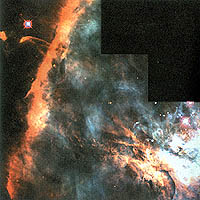 บริเวณใกล้ใจกลางของ Orion Nebula